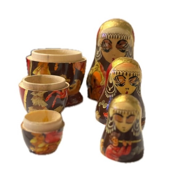 VTG RARE Trad. Russian Sergiev Posad Matryoshka Babushka Nesting Dolls 7pc